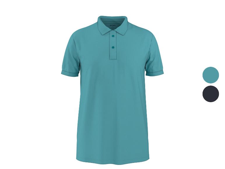 Türkisblaues Kurzarm-Poloshirt mit Knöpfen, mit zwei Farboptionen.