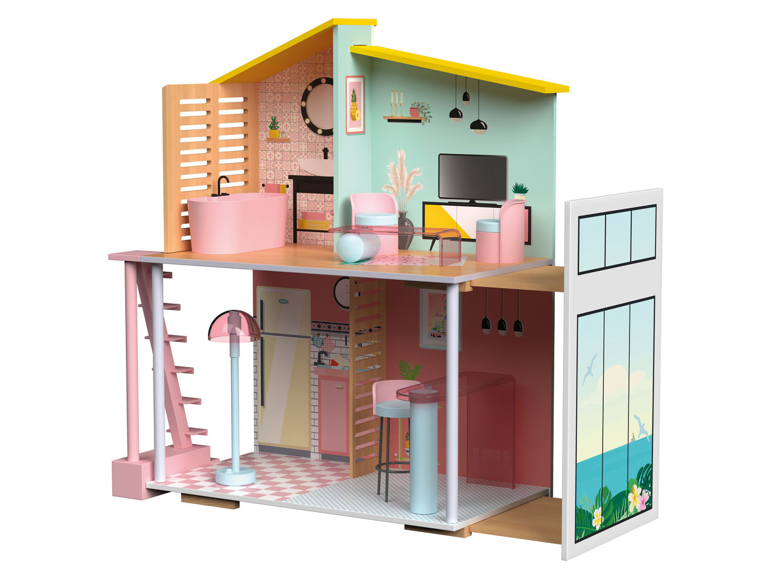 2 Etagen Fashion Doll Puppenhaus, Playtive LIDL |