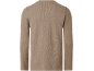 Beiger Langarm-Waffelstrickpullover für Herren, Rückansicht.