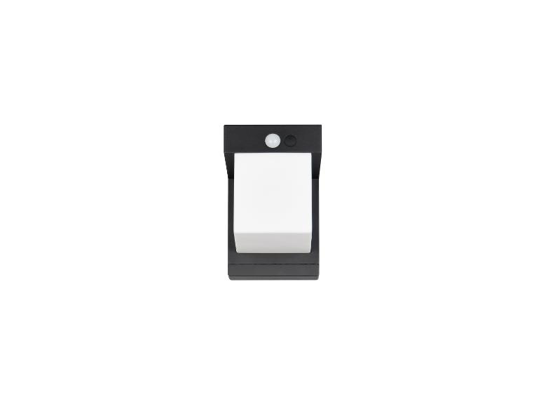 Schwarzer Solar-Wandstrahler mit weißem Licht und Bewegungssensor