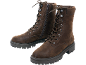 Damenstiefel in Braun mit Schnürung und Reißverschluss, mit dicker Sohle.