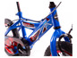 Blaues Kinderfahrrad mit Spider-Man-Motiv.