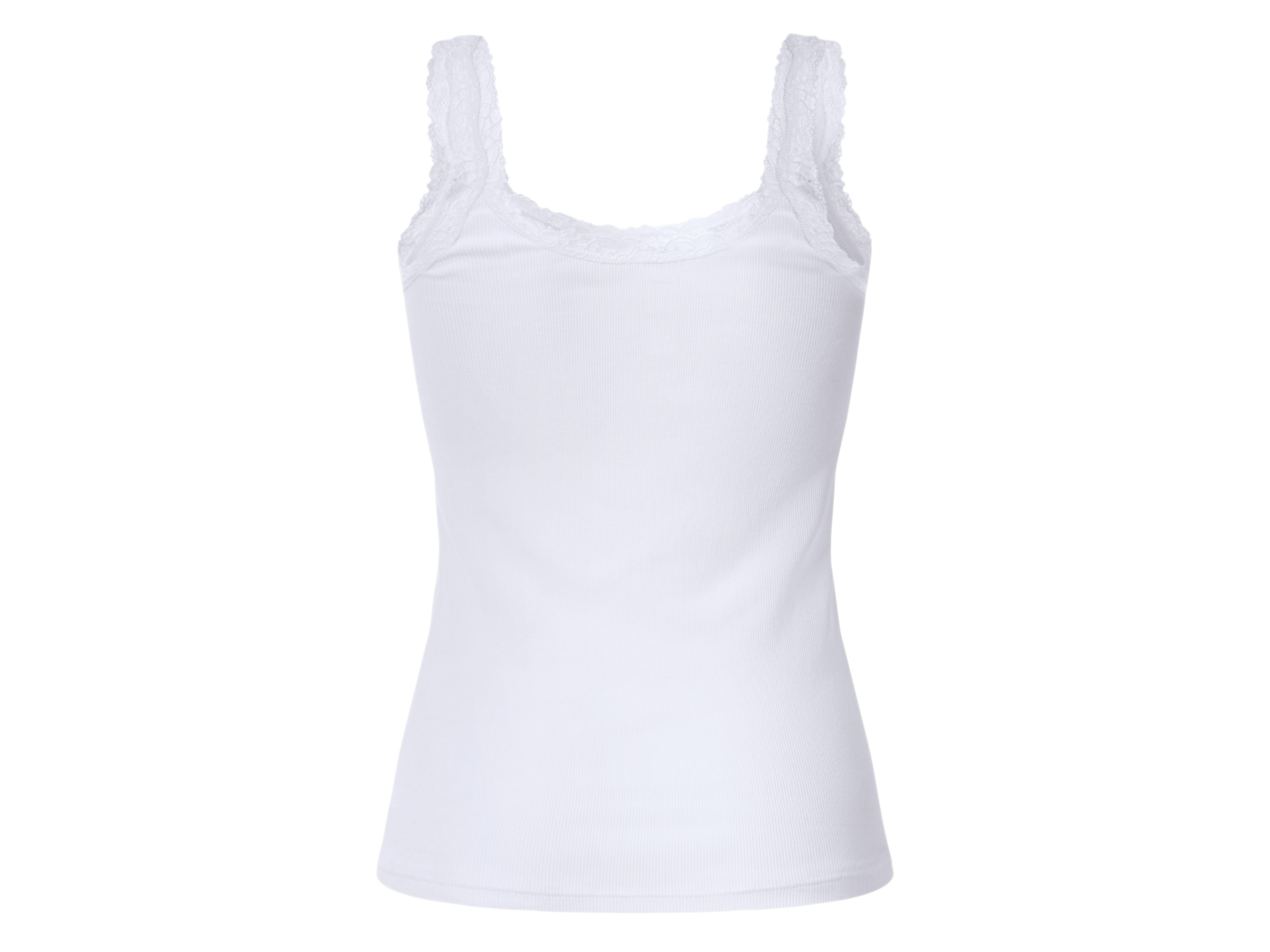 Thumbnail - esmara® Damen Top Rippe mit Spitze 3 Stück (dunkelrosa/hellrosa/weiß, S(36/38))