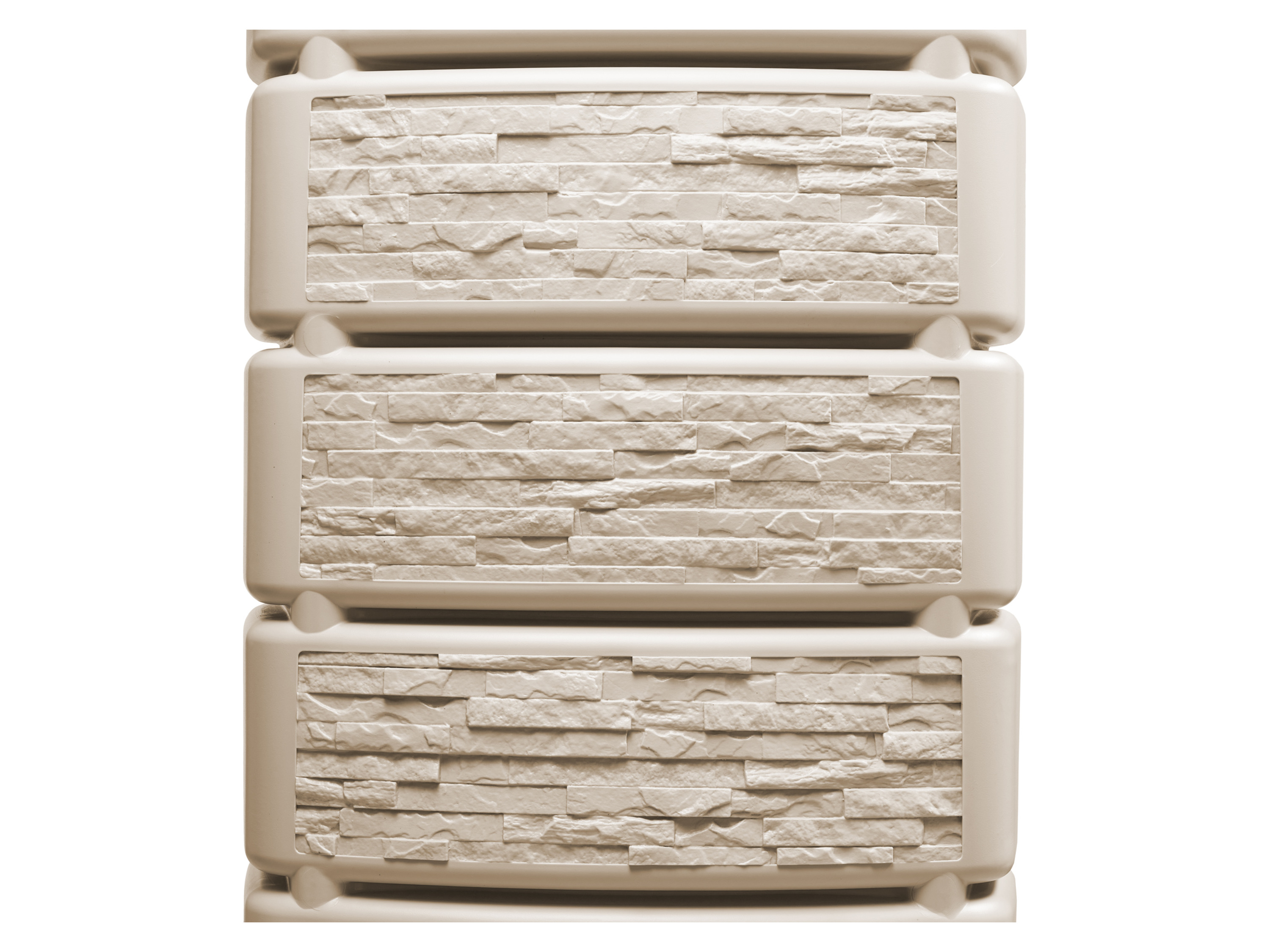 4RAIN Regentonne SLIM STONE DECOR Wandtank (350 Liter, Sandbeige) – Bild 4 von 4