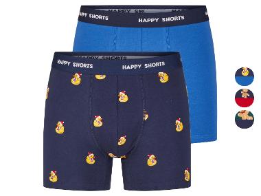Happy Shorts - Herren Boxershorts, 2 Stück, winterliche Prints