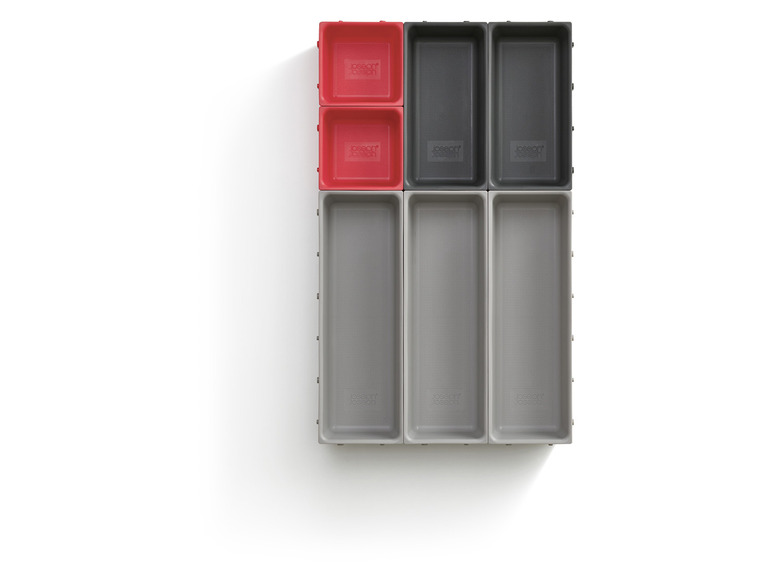 Joseph Joseph 7-teiliges Blox™ Grau/Rot Set - Duo Schubladen-Besteckeinsatz