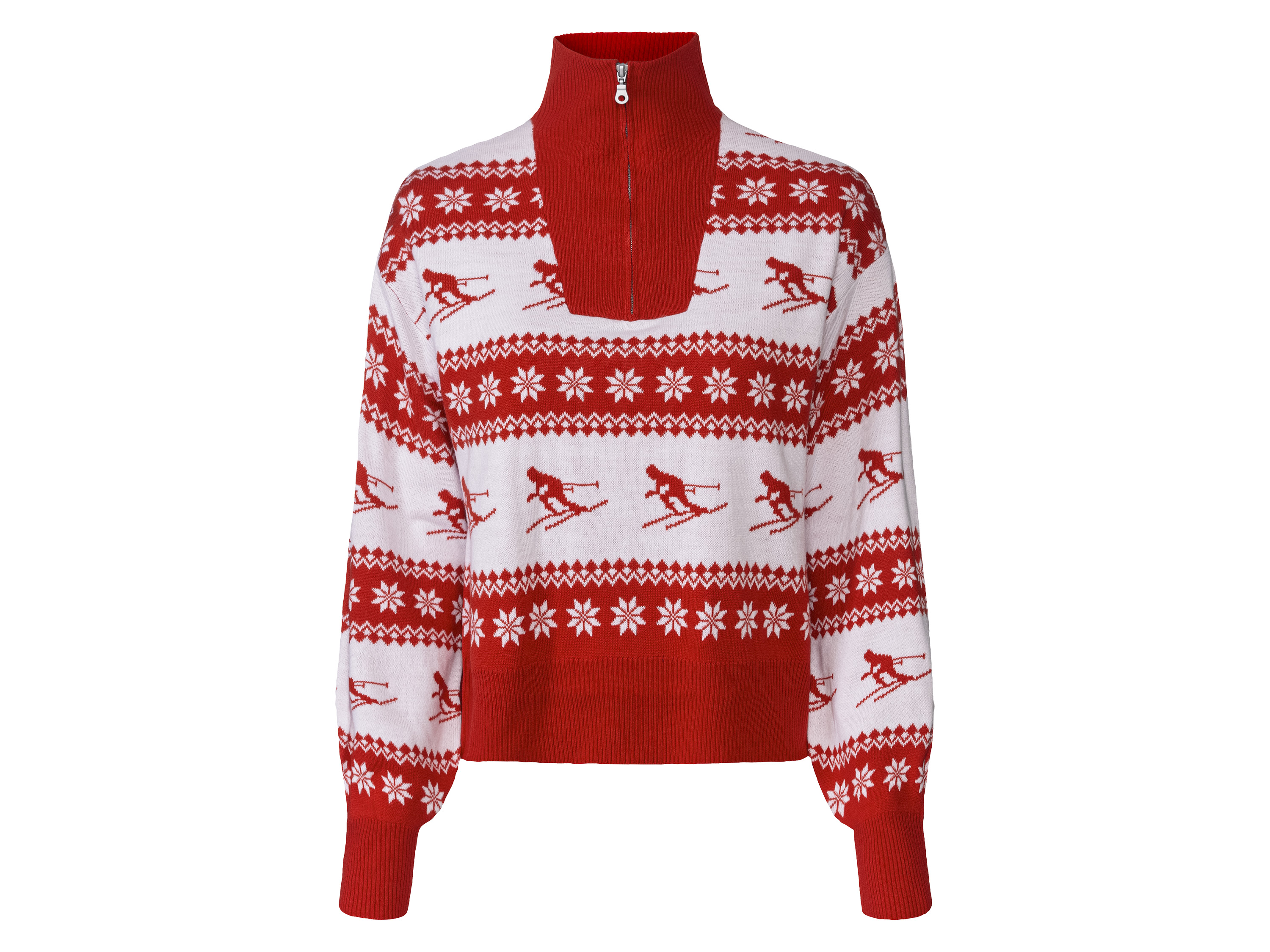 esmara® Damen Longpullover (Rot, L(44/46)) | 04058143060517