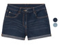 Dunkelblaue Jeans Shorts mit umgeschlagenem Saum.