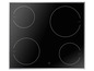 Schwarzes Induktionskochfeld mit vier Kochzonen.