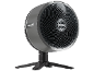 Grauer Tischventilator mit schwarzem Standfuß, zeigt den Text „FLEXBREEZE“.