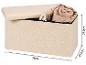 Beiger flauschiger Ottoman mit aufklappbarem Deckel und Decke innen, Maße 76x37,5x37,5 cm.