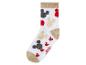Weiße Socken mit Mickey Mouse-Motiv.