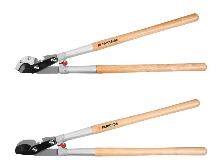 PARKSIDE® Astscheren mit Holzgriffen: Amboss- und Bypass-Typ.