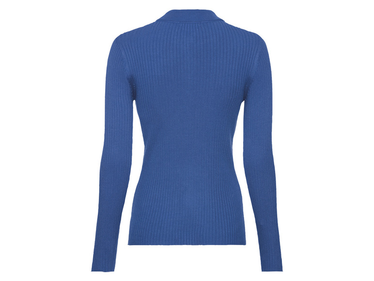 Gehe zu Vollbildansicht: esmara® Damen Rippstrick-Pullover, mit Polokragen und Reißverschluss - Bild 4
