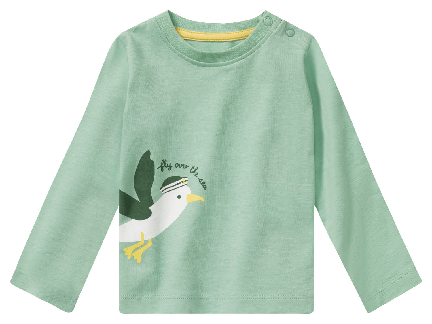 Leela Cotton Baby Langarmshirt Aus Bio-Baumwolle – Unisex, Größe 74/80, Ocker, Mit Holz-Knöpfen