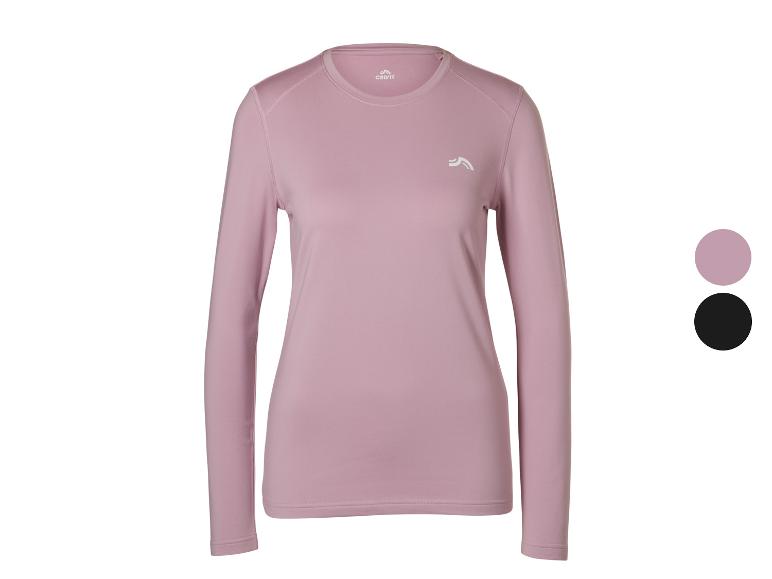 Damen-Langarm-Sportshirt in Rosa mit weißem Logo