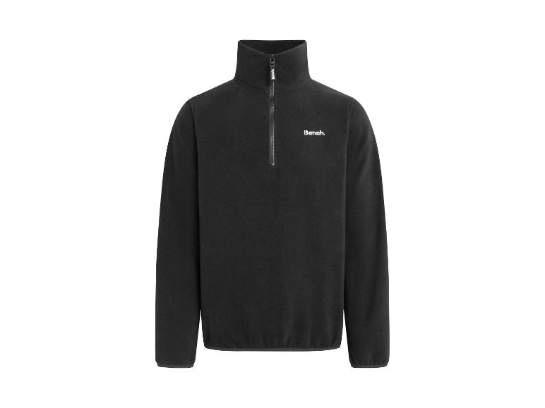 Bench. schwarzer Fleece-Pullover mit halbem Reißverschluss und hohem Kragen