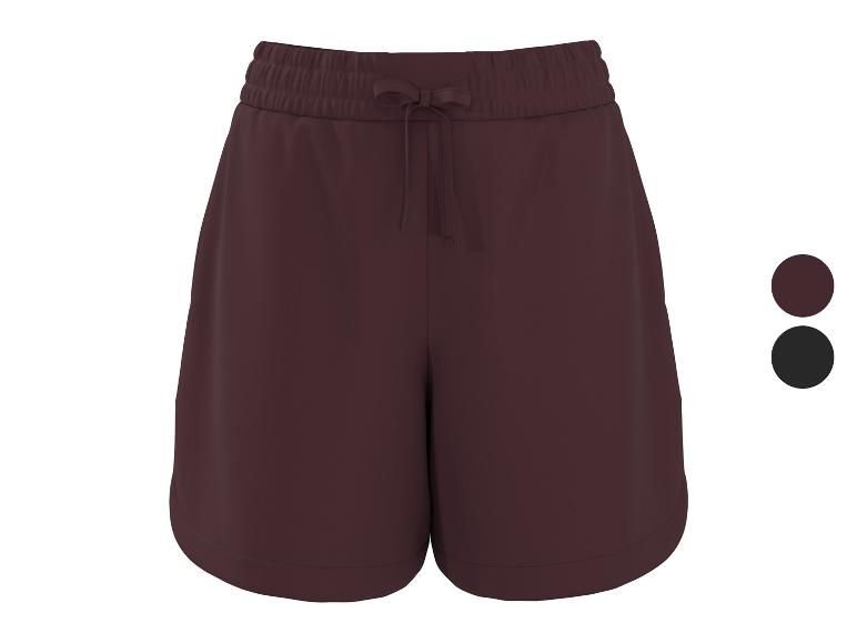 Bordeauxrote Damenshorts mit Kordelzug und zwei Farboptionen.