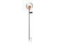 Solar-Gartenstecker mit orangefarbener Glaskugel und Metallring