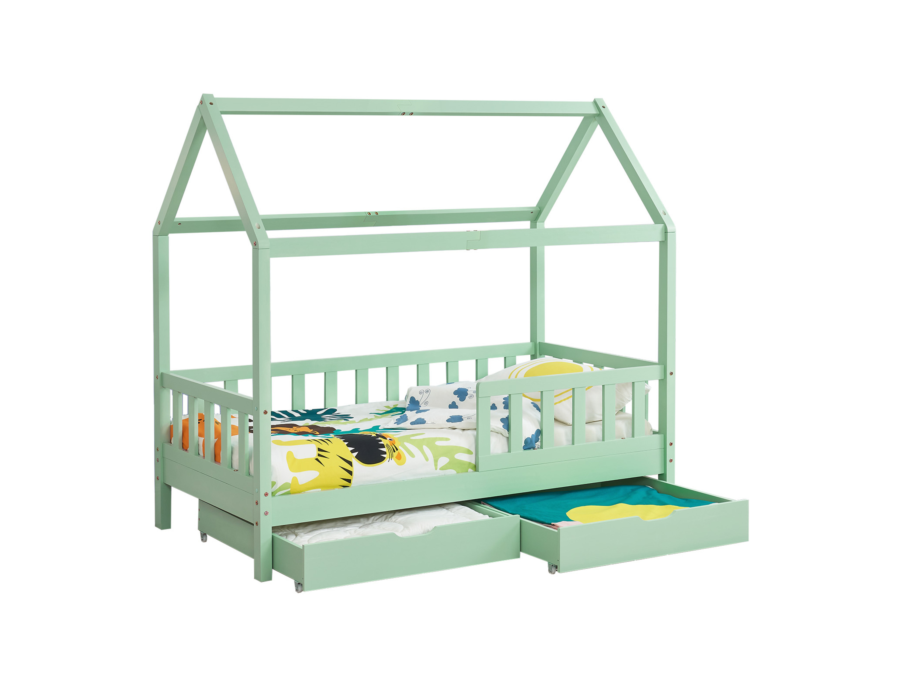 JUSKYS Kinderbett Marli_STR_OS (mint mit Bettkasten, 200 x 90 cm) – Bild 4 von 4