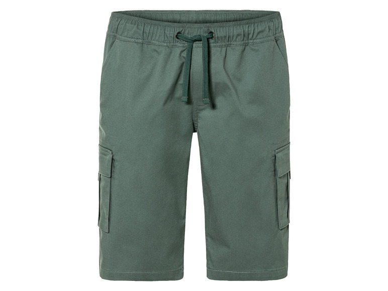 Grüne Cargo-Shorts mit Kordelzug.