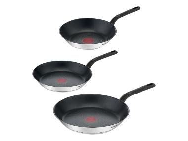 TEFAL Edelstahl-Pfannenset Duetto Bakelite, 3-teilig