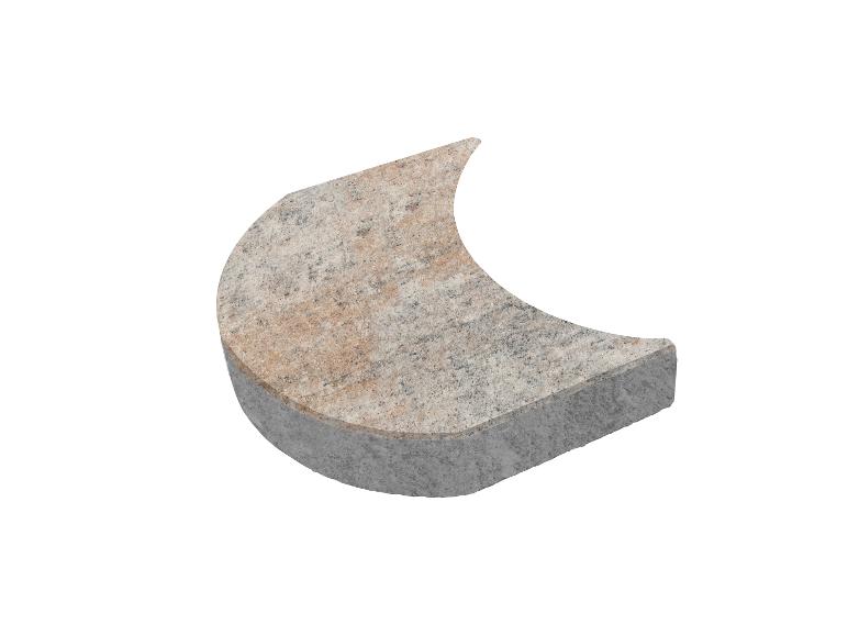 Gebogener Pflasterstein in Grau- und Beigetönen