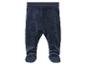 Dunkelblaue Babyhose mit Füssen aus Velours.