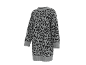 Graues Pulloverkleid mit schwarzem Leopardenmuster.