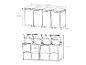 PLATS® Mülltonnenbox mit Maßen: 265x80x116 cm und 265x58x183 cm