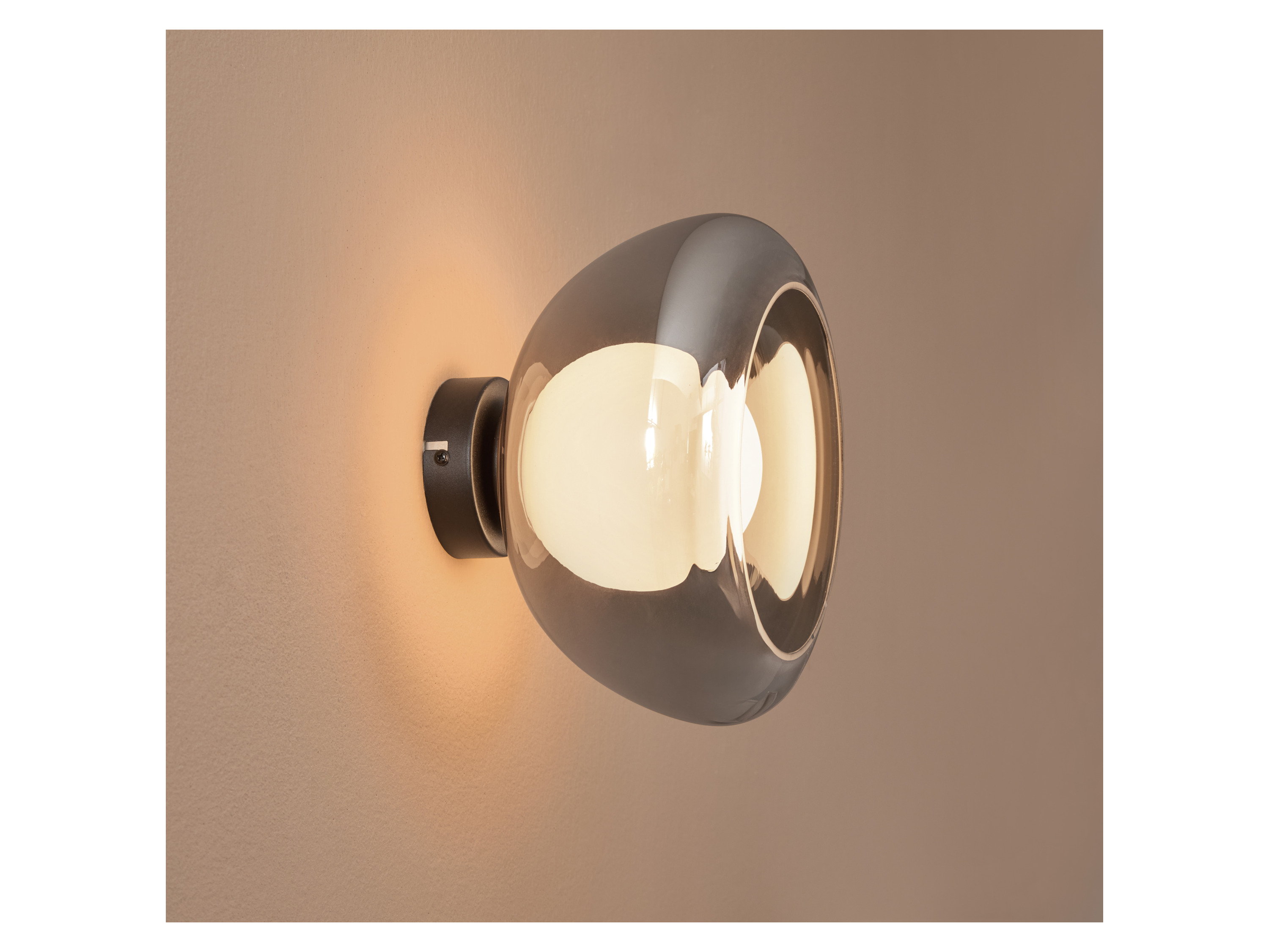 LIVARNO HOME LED-Wand- und Deckenleuchte, Lampenschirm aus hochwertigem Glas (Grauglas) – Bild 2 von 4