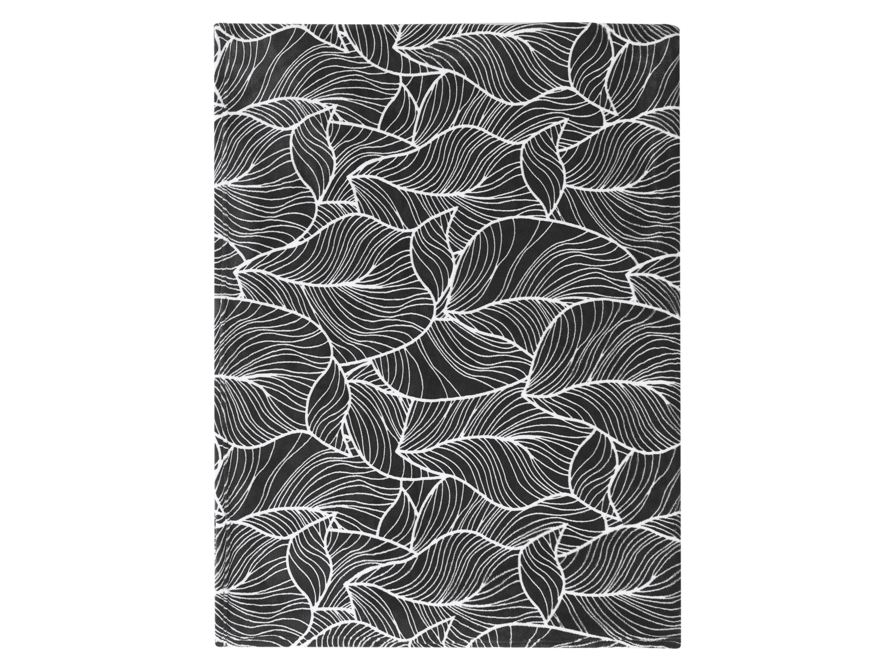 Thumbnail - LIVARNO® Kuscheldecke 150 x 200 cm (Blätter/schwarz)