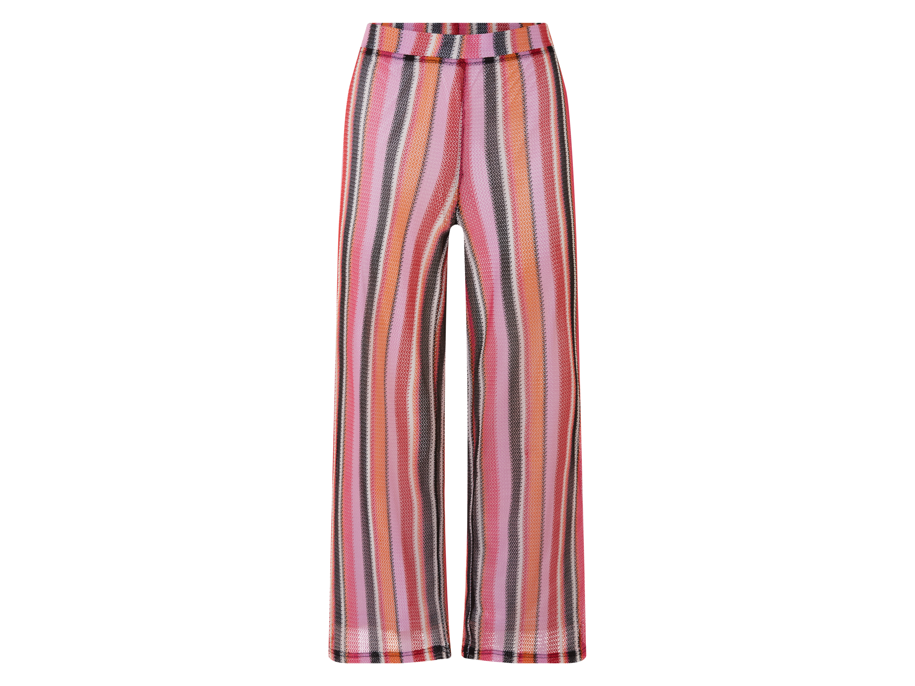 ESMARA® Damen Wide-Leg-Strickhose, blickdicht gefüttert (Streifen/rot, L(44/46))