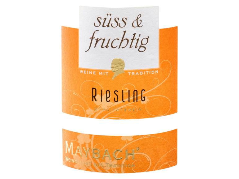 Gehe zu Vollbildansicht: Maybach Riesling süss & fruchtig QbA süß, Weißwein 2021 - Bild 2
