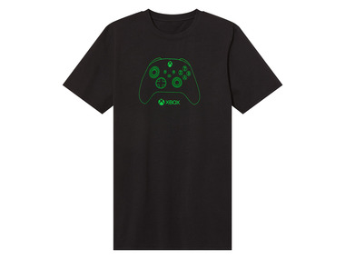 Herren T-Shirt mit Druck, aus reiner Baumwolle (X-BOX/schwarz, L)