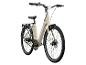 Ein beiges E-Bike mit Schwalbe Reifen.