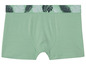 Grüne Boxershorts mit tropischem Muster.