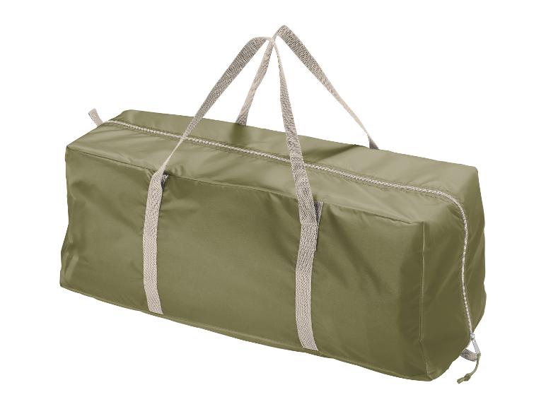 Grüne Transporttasche mit Griffen und Reißverschluss