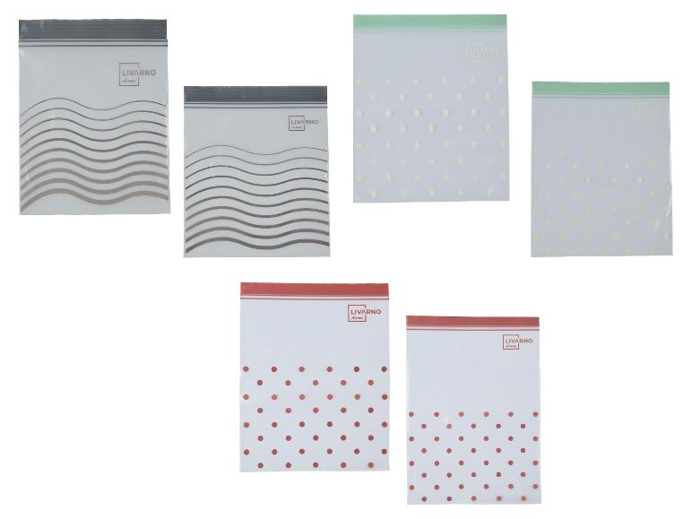 Wiederverschließbare Beutel von Livarno Home mit verschiedenen Mustern.