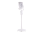 Weißer Standventilator in der Seitenansicht