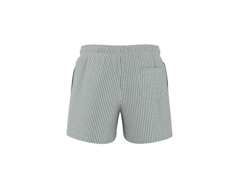 Gestreifte Herren-Shorts mit elastischem Bund und Gesäßtasche.