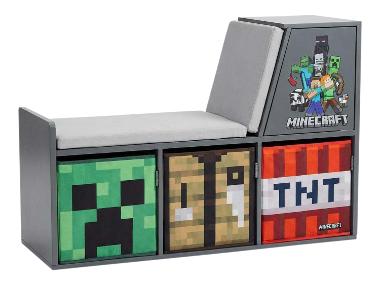 MINECRAFT Sitzbank / Leseregal, mit 3 Stauraumboxen