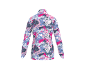 Damen Langarmshirt mit abstraktem Print in Pink, Blau und Weiß.