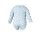 Hellblauer Langarm-Babybody mit Bärenmuster, Rückansicht