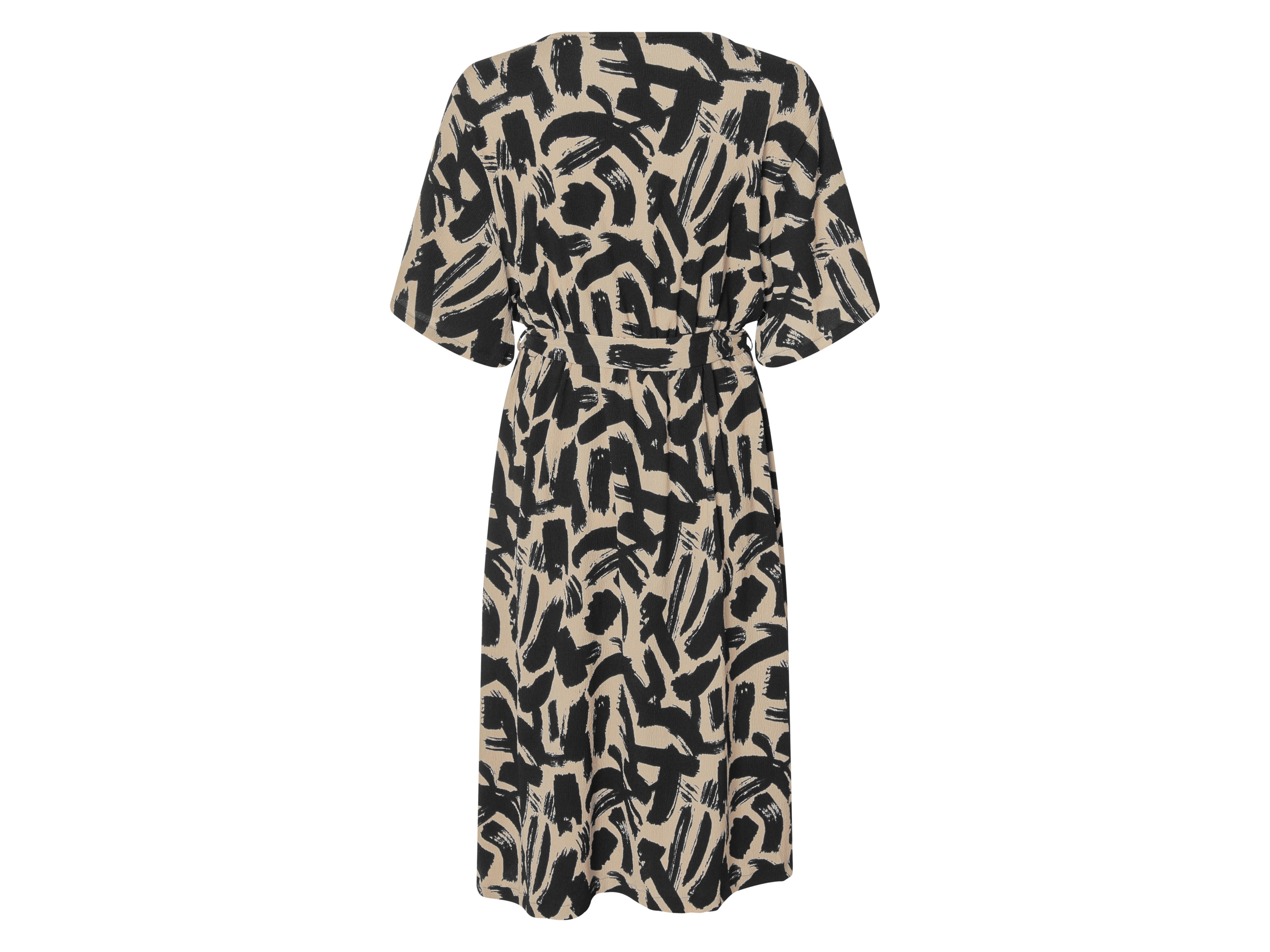 Thumbnail - esmara® Damen Kleid, mit Crêpe-Struktur (beige/gemustert, XXL(52/54))