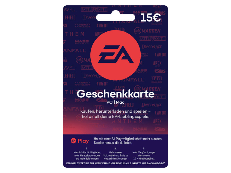 Gehe zu Vollbildansicht: EA Gift Card Digital Code 15€ - Bild 1