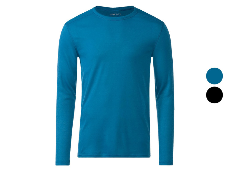 Ein blaues Langarmshirt von Livergy.