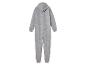 Ein grauer Overall mit Kapuze.