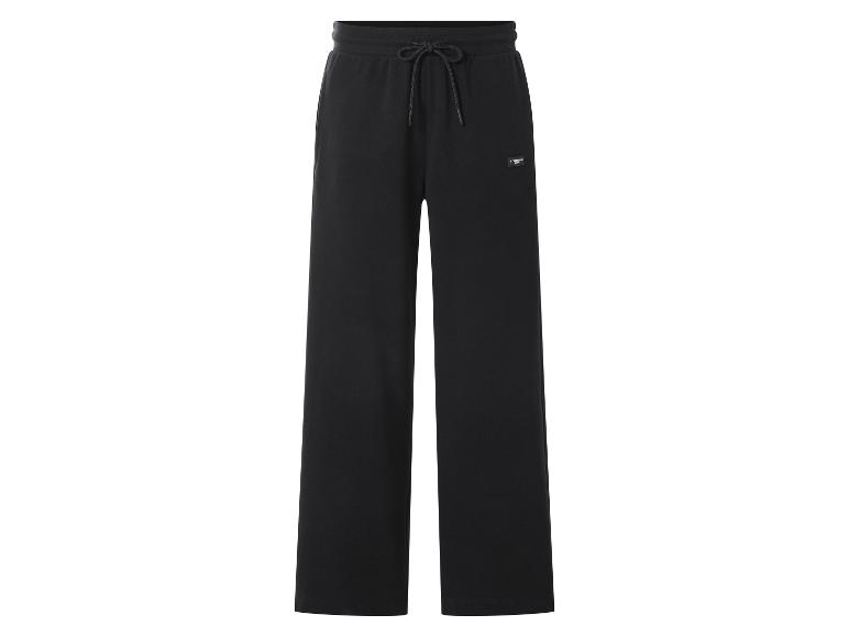 Schwarze Jogginghose mit Kordelzug in der Taille und kleinem Aufnäher.