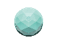 Eine minzgrüne geodätische Kuppel mit geometrischen Facetten auf schwarzem Hintergrund.